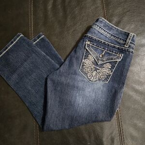 Nine West Dark Blue Embroidered Jeans